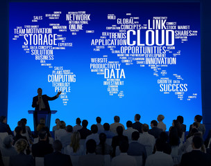 Wall Mural - Link Cloud Computing Technology Data Information Concept