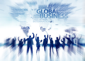 Wall Mural - Business People Success Achievement Celebration Global Happiness