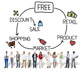 Sticker - Free Product Shopping Retail Sale Market Concept