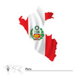 Map of Peru with flag