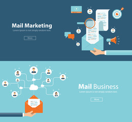 Poster - concept for email marketing  connection and digital marketing content
