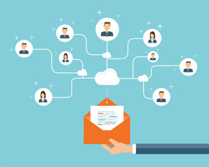 Poster - business email marketing content connection on people 