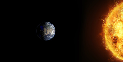earth and sun