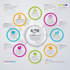 Wall Mural - Modern business Info graphic circle illustration. 