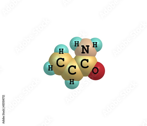 Acrylamide Molecule Isolated On White Acrylamide Molecule Isolated On White
