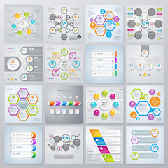 Wall Mural - Collection of infographics elements in modern flat business style. 