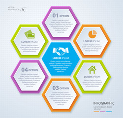 Wall Mural - Vector rhombus template for infographic. Business concept.