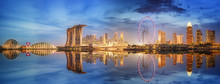 Singapore Skyline And View Of Marina Bay