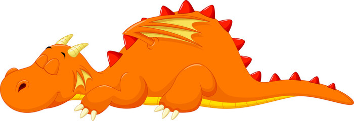 Wall Mural - cute dragon cartoon sleeping