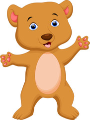 Wall Mural - Cute brown bear cartoon