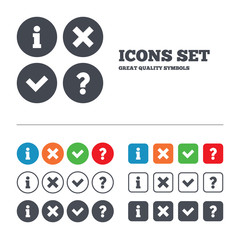 Poster - information icons. question faq symbol.