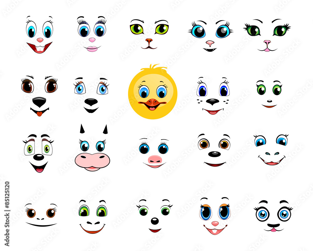 collection-of-animal-eyes-mouth-nose-ears-stock-vector-adobe-stock for Free Printable Eyes Nose Mouth Collection of animal eyes mouth nose ears Stock Vector | Adobe Stock for Free Printable Eyes Nose Mouth