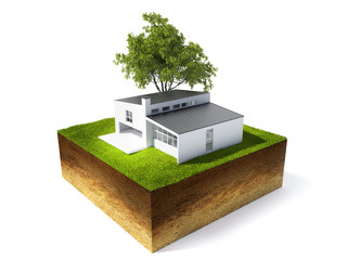 Poster - 3d illustration of cross section of ground