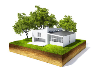 Poster - 3d illustration of cross section of ground