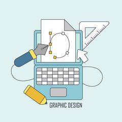 Wall Mural - graphic design tools