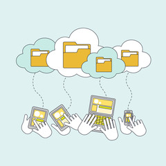 Wall Mural - cloud storage concept