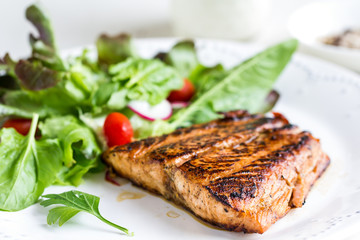 Wall Mural - Glazed Salmon with salad