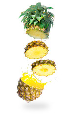Wall Mural - tasty tropical pineapple slices juice burst