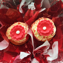 Overhead View Of Cupcakes In A Gift Box