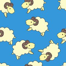 Cute Sheep Seamless Pattern