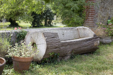 Bench Made Out Of A Tree Trunk