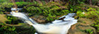 Small stream in rainforest panorama