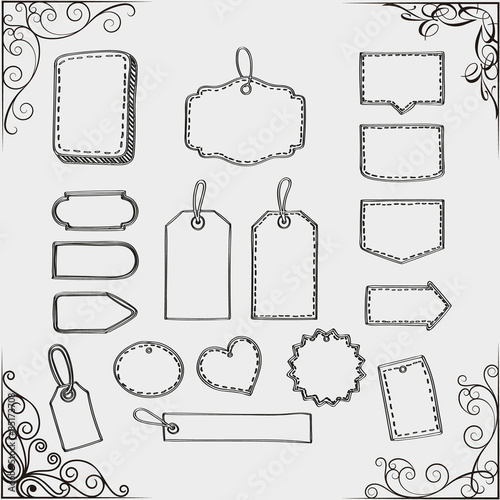 Sketchy tags collection Stock Vector | Adobe Stock