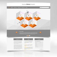 Website Template Design in Eps 10 Vector 