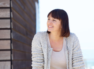 Wall Mural - Beautiful middle aged woman smiling