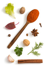 Sticker - herbs and spices isolated on white