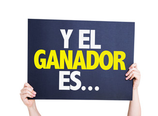 Wall Mural - and the winner is... (in spanish) card isolated on white