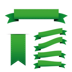 Poster - Green ribbon vector set