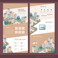 Canvas Print - city concept one page website design template