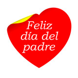 Pegatina corazon con texto Feliz dia del padre ilustración de Stock | Adobe  Stock