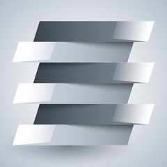 Aufkleber - Infographics shiny white and grey paper rectangle banners with