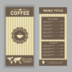 Fototapete - Design a menu for coffee