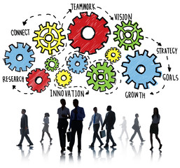 Canvas Print - Team Teamwork Goals Strategy Vision Business Support Concept