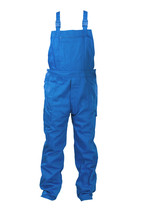 Blue Dungarees -protective Clothing. Isolated On White.