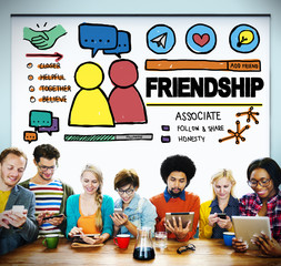 Wall Mural - Friendship Group People Social Media Loyalty Concept