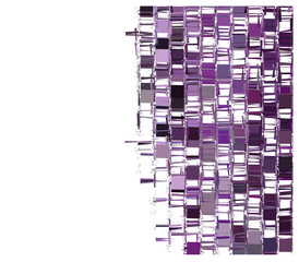 purple fragmented abstract pattern over white