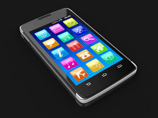 Poster - Touchscreen smartphone (clipping path included)