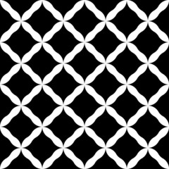 Wall Mural - Black and white geometric seamless pattern, abstract background.