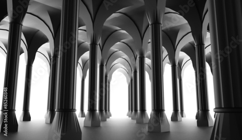 Cuadros en Lienzo Black historic colonnade from columns