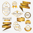 Collection of golden premium promo seals/stickers.