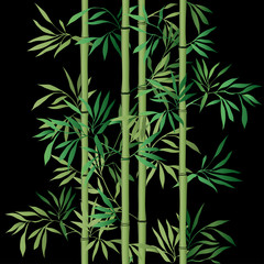 Sticker - Bamboo leaf background. Floral seamless texture with leaves.