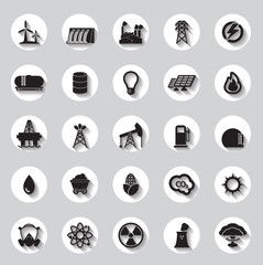 Wall Mural - Energy, electricity, power icons Signs and Symbols