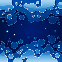 Poster - Abstract blue background with round bubbles