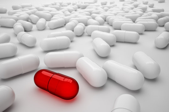 Wirksames Medikament und Placebo Präparate