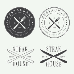 Wall Mural - Set of vintage restaurant logo, badge and emblem