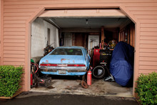 Looking Into A Cluttered Home Garage